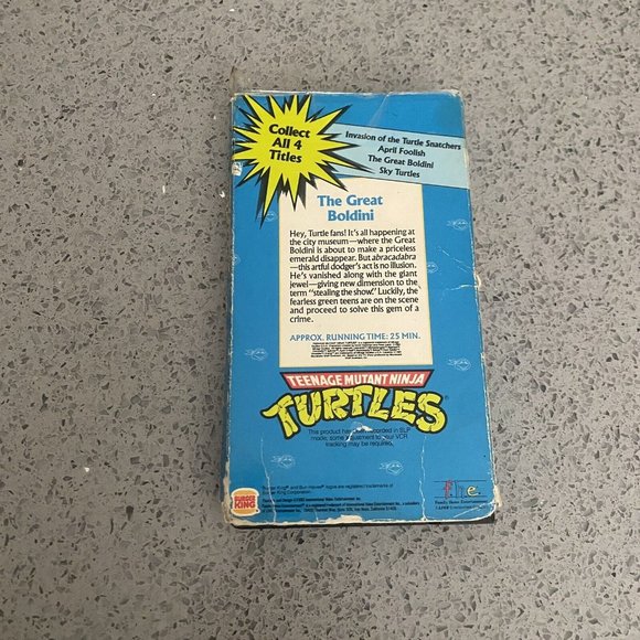 Vintage Teenage Mutant Ninja Turtles VHS Tape Great Boldini, Bk Kids Club 1980 - Picture 5 of 6